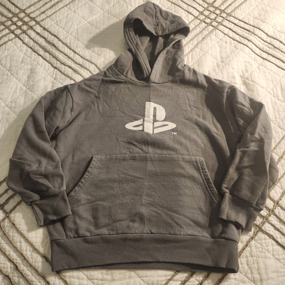 Sony PlayStation Charcoal Graphic Hoodie, Sz 8
